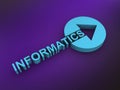 informatics word on purple Royalty Free Stock Photo