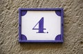 Number four on a facade Royalty Free Stock Photo
