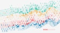 Information analytics concept. Abstract stream information with ball array and binary code. Filtering machine algorithms. Sorting Royalty Free Stock Photo
