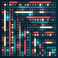 Information analytics concept. Sorting data. Vector technology background. Abstract stream information with lines and dots array Royalty Free Stock Photo