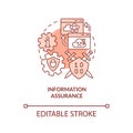 Information assurance red concept icon Royalty Free Stock Photo