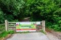 Information banner about social distancing on The Wirral Way