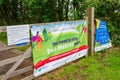 Information banner about social distancing on The Wirral Way