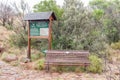 Information board and bench at the Valley of Desolation