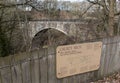 Information board at Causey Arch besire the path trail that leads over the top of the bridge Royalty Free Stock Photo