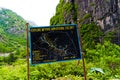 Information board in Dharapani village, Annapurna Conservation Area, Nepal Royalty Free Stock Photo