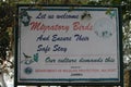 information board at the Gharana wetlands in Jammu, India