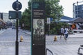 Information board on Lewis Cubitt Square, London