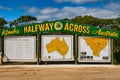 Information board with maps for travellers, South Australia Royalty Free Stock Photo
