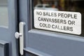 No Salespeople Cold Callers Or Canvassers Sing On Door Royalty Free Stock Photo