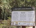 Information board in the Paradise Valley Agadir Morocco Royalty Free Stock Photo