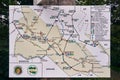 Information board and schematic map. The Bieszczady mountains in the early autumn, Bieszczady National Park (Polish: Bieszczadzki