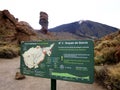 Information board - trail through Garcia\'s Rocks. Teide National Park Tenerife Canary Islands