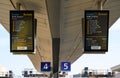 Information boards at London Bridge railway station, London, UK