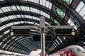 Information boards at the train station Royalty Free Stock Photo