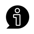 Information bubble black glyph icon
