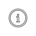 information button icon. Element of simple icon for websites, web design, mobile app, info graphics. Thin line icon for website de Royalty Free Stock Photo