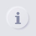 Information button icon, White Neumorphism soft UI Design. Royalty Free Stock Photo