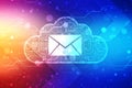 Cloud with email symbol on digital background