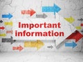 Information concept: arrow with Important Information on grunge wall background Royalty Free Stock Photo