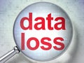 Information concept: Data Loss with optical glass Royalty Free Stock Photo