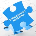 Information concept: Information Systems on puzzle background