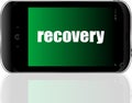 Information concept. text recovery . Detailed modern smartphone Royalty Free Stock Photo