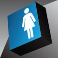 Information cube Female Figure Royalty Free Stock Photo