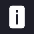 Information dark mode glyph ui icon Royalty Free Stock Photo