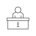Information desk line outline icon Royalty Free Stock Photo