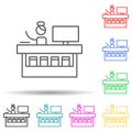 Information, desk multi color set icon. Simple thin line, outline of travel icons for ui and ux, website or mobile application Royalty Free Stock Photo