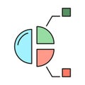 Information diagram concept, online database computer technology icon, info outline flat vector illustration, isolated on white
