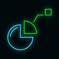 Information diagram concept, online database computer technology icon neon glow style, info outline flat vector illustration,