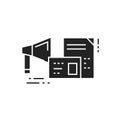 Information distribution glyph black icon. Advertising and promotion of social protest. Pictogram for web page, mobile app, promo Royalty Free Stock Photo