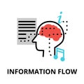 Information flow icon, flat thin line vector illustration Royalty Free Stock Photo