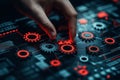 Information on the gear system. Connecting the lines and dots. Big data visualization in 3D.