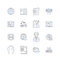 Information Governance line icons collection. Compliance, Policy, Security, Integrity, Management, Risk, Audit vector