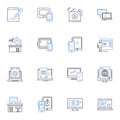 Information highway line icons collection. Digital, Connectivity, Technology, Internet, Communication, Web, Nerk vector