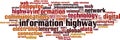Information highway word cloud Royalty Free Stock Photo