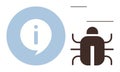 Information Icon and Bug Concept for Debugging and Problem-Solving Design Royalty Free Stock Photo
