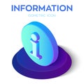 Information Icon. 3D Isometric Info Sign. Created For Mobile, Web, Decor, Print Products, Application. Perfect for web design,