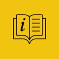 Information icon. Minimal black line design. Document information glyph sign.