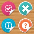 Information icons. Question FAQ symbol.
