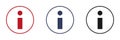 Information icons set. Black, blue and red information icon. Web design Royalty Free Stock Photo