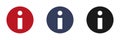Information icons set. Black, blue and red information icon. Web design Royalty Free Stock Photo