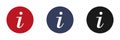 Information icons set. Black, blue and red information icon. Web design Royalty Free Stock Photo