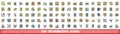 100 information icons set, color line style Royalty Free Stock Photo