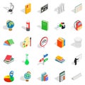 Information icons set, isometric style