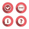 Information icons. Stop prohibition symbol Royalty Free Stock Photo