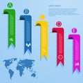 Information infographics design statistic presentation banner elements ribbons information set eps 10 Royalty Free Stock Photo